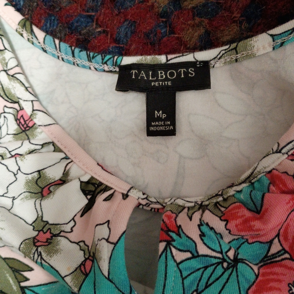 Talbots Floral Dress with Pink and Teal - Picture 3 of 3